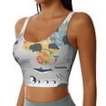 thumbnail image 2 of Kdxio The World Map with Cartoon Animals Print Workout Crop Tank Top for Women Racerback Yoga Tank Tops Athletic Sports Shirts Exercise Undershirts, 2 of 9