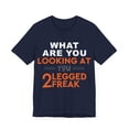 thumbnail image 3 of Funny Amputee Shirt, what are you looking freak, humorous Crew Neck T-Shirt, 3 of 4