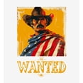 thumbnail image 2 of "Wanted" Cowboy With American Flag Adult White Long Sleeve Hoodie-Small, 2 of 6