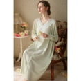thumbnail image 5 of SWSMCLT Women's Cotton Victorian Nightgown Floral Lace Princess Winter Comfy Lightweight Sleepwear Long Sleep Dress Long Sleeve Soft Cute Vintage Pajama Gown Billowy Fall Green Medium, 5 of 5