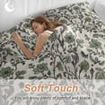 thumbnail image 4 of Boho Floral Bedding Duvet Cover Set Queen 4 Pieces Vintage Farmhouse Pastoral Flower Retro Green Plant Bedding Set with Zipper Closure,1 Comforter Cover 90x92 Inches 1 Flat Sheet & 2 Pillow Cases, 4 of 7