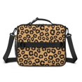 thumbnail image 2 of Brown and Orange Leopard Print Insulated Lunch Bag with Shoulder Strap and Bottle Holder,Bento School Lunch Bag Box,11x9.5x3.5 Inches, 2 of 5