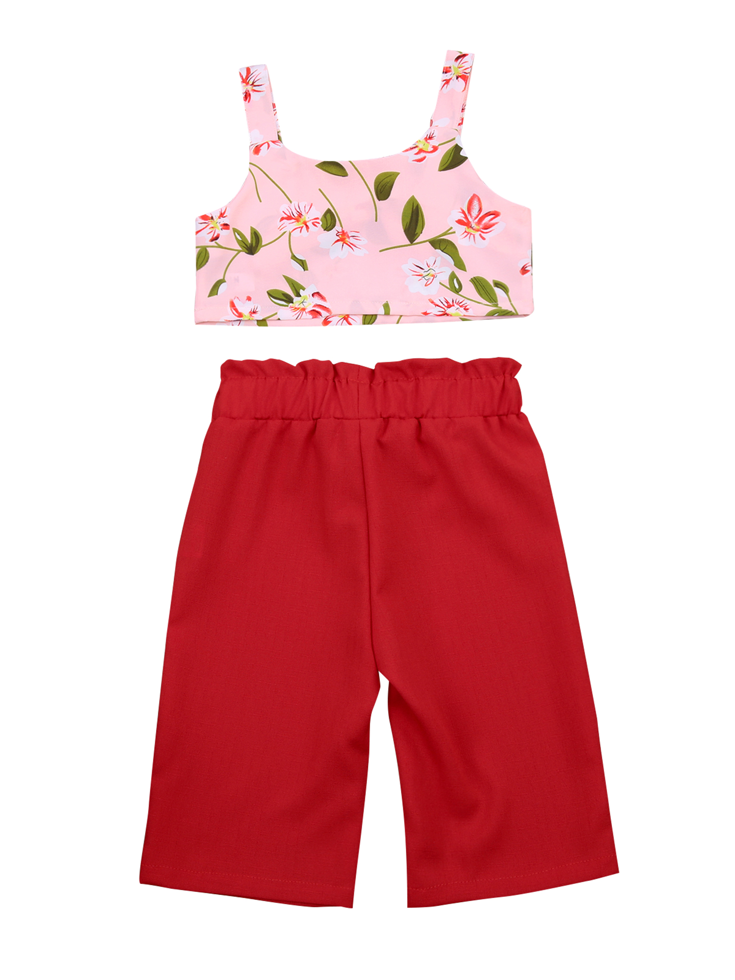 Binwwede Binwwede 2pcs Toddler Kids Girl Outfits Sleeveless Bowknot Floral Crop Top Tank Pants Set Toddler Girl Summer Clothes Mhx Walmart Com Walmart Com