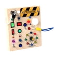 thumbnail image 4 of Tablero de actividades Montessori con LED, juguetes de viaje para bebés, juguetes sensoriales de desarrollo, juguete sensorial con interruptor para B, 4 of 9