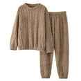 thumbnail image 1 of GDREDA Womens Cable Knit Sweater Oversized Chunky Rory Gilmore Crewneck Solid Long Sleeve Pullover Knitted Sweater Khaki,One Size, 1 of 2