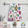 thumbnail image 5 of Dreamtimes Cartoon Retro Hearts Hand Towels 2 PCS, Valentine Theme Kitchen Towel Ultra Soft and Highly Absorbent,Decorative Fingertip Face Towel for Bathroom Hotel, 28.3"x14.4", 5 of 6