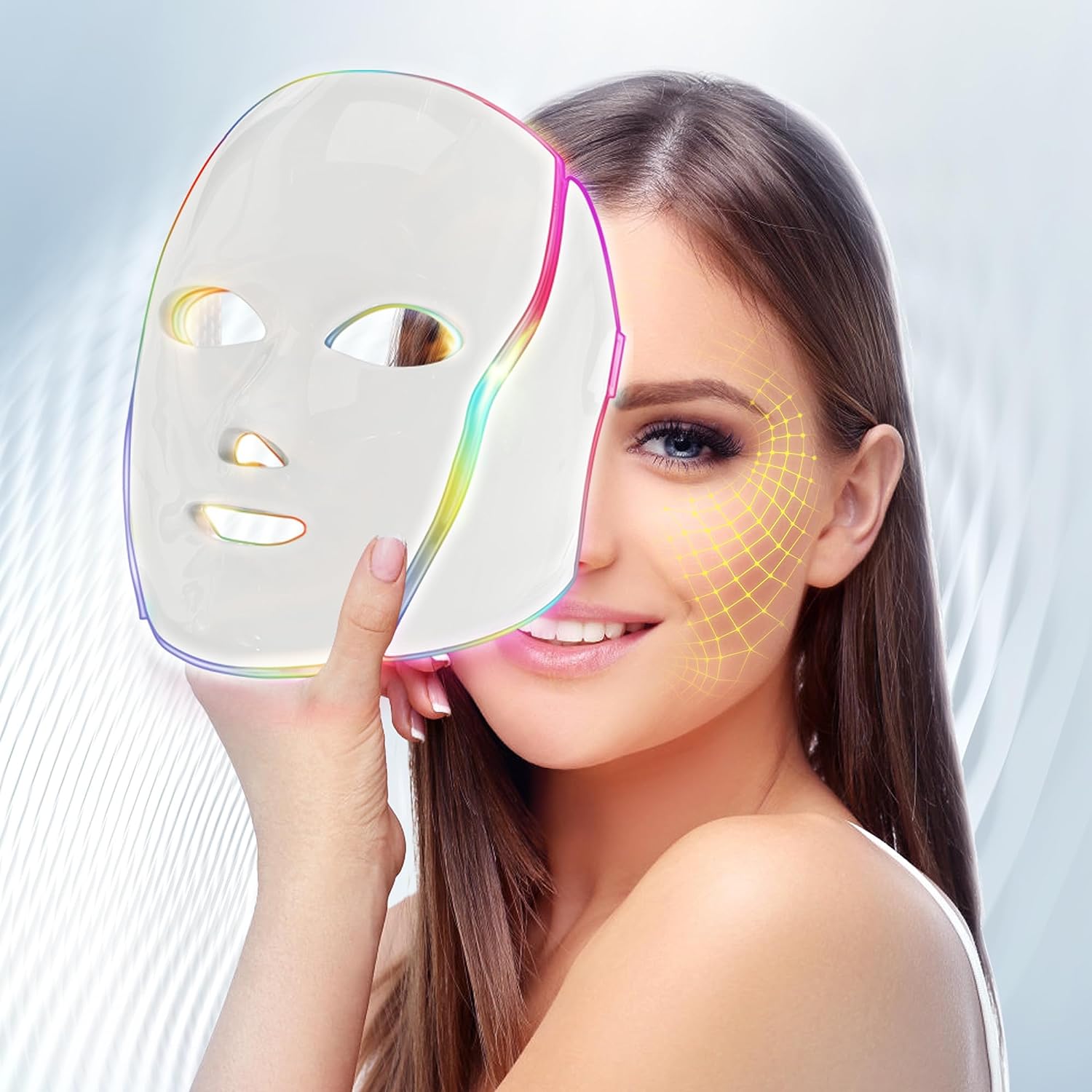 Led Face Mask Light Therapy 7 Colors Light Facial Photon