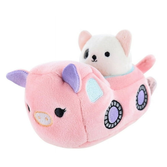 Squishmallows Squishville! White Dog & Vehicle Mini Plush