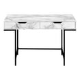 thumbnail image 5 of Computer Desk - 2 Storage Drawers / Recessed Metal Legs - 48"L - White Marble-Look / Black, 5 of 6