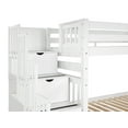 thumbnail image 6 of Bedz King Tall Stairway Bunk Beds Twin over Twin with 4 Drawers in the Steps, White, 6 of 9