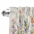 thumbnail image 4 of Watercolor Wildflowers Rod Pocket Curtain Valance, Farmhouse Botanical Flowers Herbs Farmhouse Window Valance for Living Room, Bedroom, Kitchen 60"W x 18"L, 4 of 9