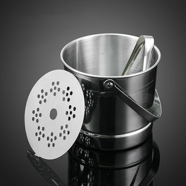 Cubo de hielo de Acero inoxidable 1L BLESIY con enfriador y asa de transporte