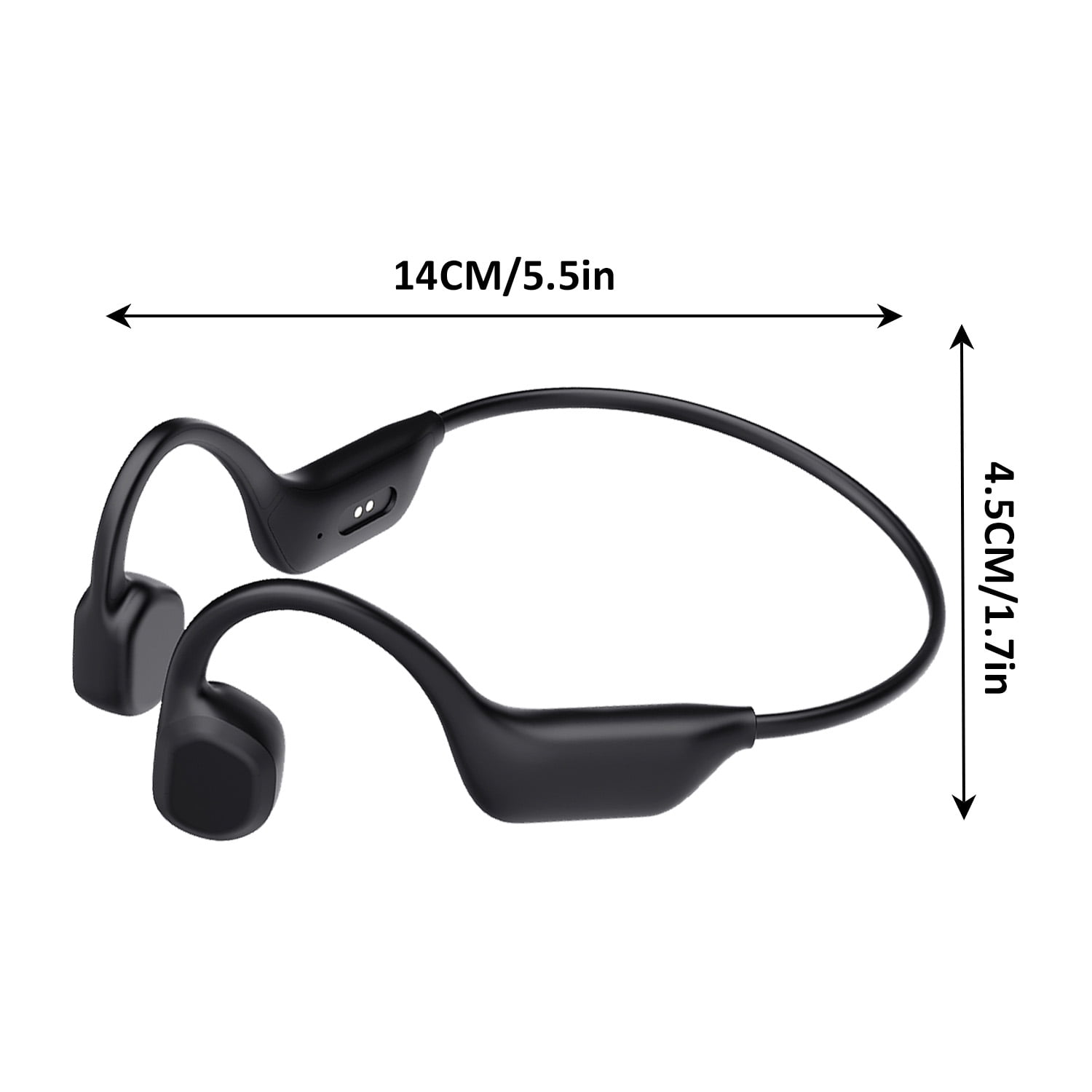 MEEGEEM Bone Conduction Headphones, 2025 Upgrade Bluetooth 5.4 Open Ear Headphones, 10H Playtimes Bone Conduction Earbuds with Mic, IP5 Sweatproof Earphones for Workout, Hiking, Black