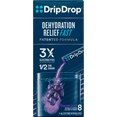 thumbnail image 3 of DripDrop Electrolyte Powder Drink Mix for Dehydration Relief Fast, Grape, 0.35 oz, 8 Count Packets, 3 of 10