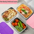 thumbnail image 6 of Bxaolu 2-Pack Stainless Steel Snack Containers for Ki-ds Adults - 720ml(24oz) Leakproof Reusable Food Containers with Lids | Stackable Metal Lunch Box for Home, Office, Travel, Green, 6 of 9