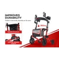 thumbnail image 3 of Mobility M905BU Rollator Walker with Seat for Seniors, 10" Big Front Shock-Absorbing Wheels for All Terrain, 300 lb. Weight Capacity, Red, 3 of 10