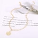 thumbnail image 5 of Collar con colgante de luna, estrella, león, mal de ojo, oro de 18 quilates, joyería de capas para mujeres y niñas, gargantilla delicada, collar con colgante de estrella y luna (cadena asimétrica) brillar Juguete, 5 of 5