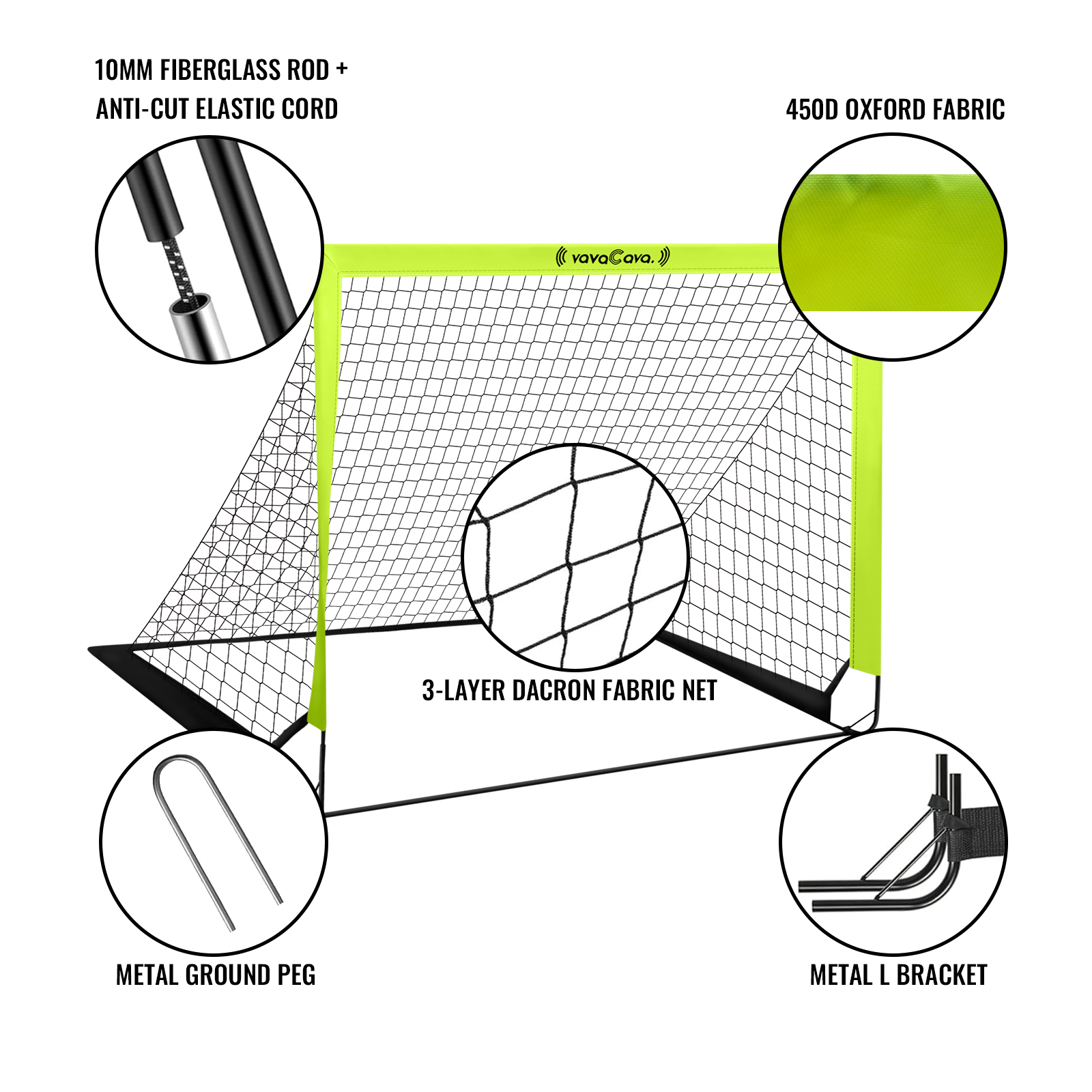 VAVACAVA Portable Soccer Goals Set 4x3 Feet with Balls photo 8