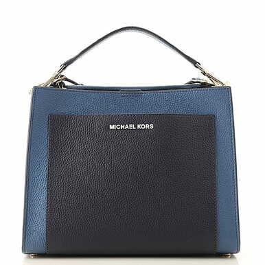 Michael Kors Gemma Medium Pocket Top Handle Satchel Bag - Dark Chambray  Blue 