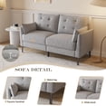 thumbnail image 3 of Modern Loveseat Sofa,57.5" Linen Fabric Love Seat Couches,Button Tufted Upholstered Furniture,Small Couch for Living Room,Bedroom,Light Grey, 3 of 7