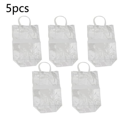 

Taituoti Ice Bag Wine Beer Champagne Bucket Drink Bottle Cooler Chiller Foldable Carrier 5Pcs