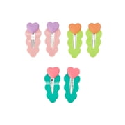 Claires Hair Snap Clips - Heart, 6pcs
