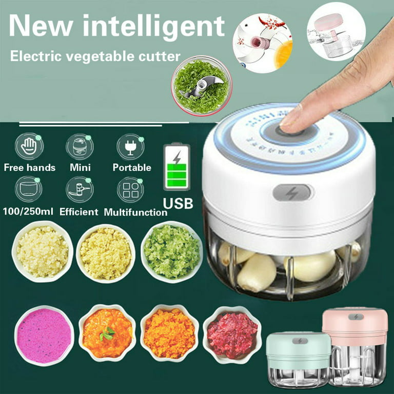 100ml/250ml Mini Garlic Crusher Masher USB Charging Food Onion Chopper  Cordless Portable Electric Vegetable Cutter Kitchen Tools