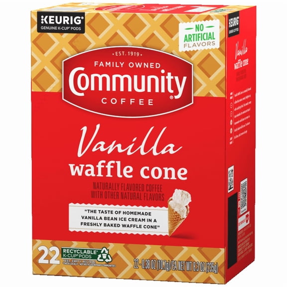 Community® Coffee Vanille Waffle Cone Coffee Single-Serve Cups 22 ct Box