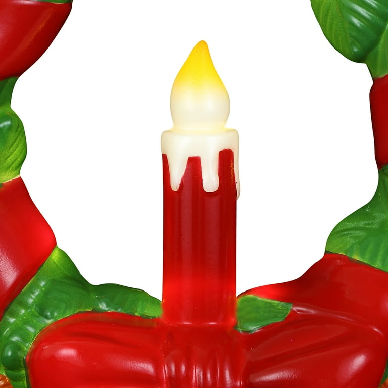 Mr. Christmas Decorative 12-inch Blow Mold Wreath, Green - Walmart.com