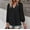 Black, variant on Babysbule Womens Tops Women's Fashion Summer Solid Color V-Neck Long Sleeve Chiffon TopS