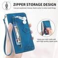 thumbnail image 5 of for Motorola Moto G Play 5G 2026 6.7 inch Case, Wallet for Women Men, Durable PU Leather Magnetic Flip Lanyard Strap Wristlet Zipper Card Holder Wallet Phone Case for Motorola Moto G 2025, 5 of 10