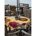 thumbnail image 2 of Outdoor Tablecloth with Umbrella Hole for Patio/Picnic/Party/Camping, Red Yellow Sunflowers Waterproof Table Cloth Round Cover Washable, Retro Rustic Barn Doors Butterfly Brown (Dia 60"), 2 of 8