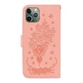 thumbnail image 3 of Wallet Case for iPhone 11 Pro 6.5 Inch, Flower Embossed PU Leather Shockproof Wrist Strap Magnetic Flip Folio Purse Case with Kickstand Card Slots Phone Cover for iPhone 11 Pro 5.8 Inch,Pink, 3 of 15