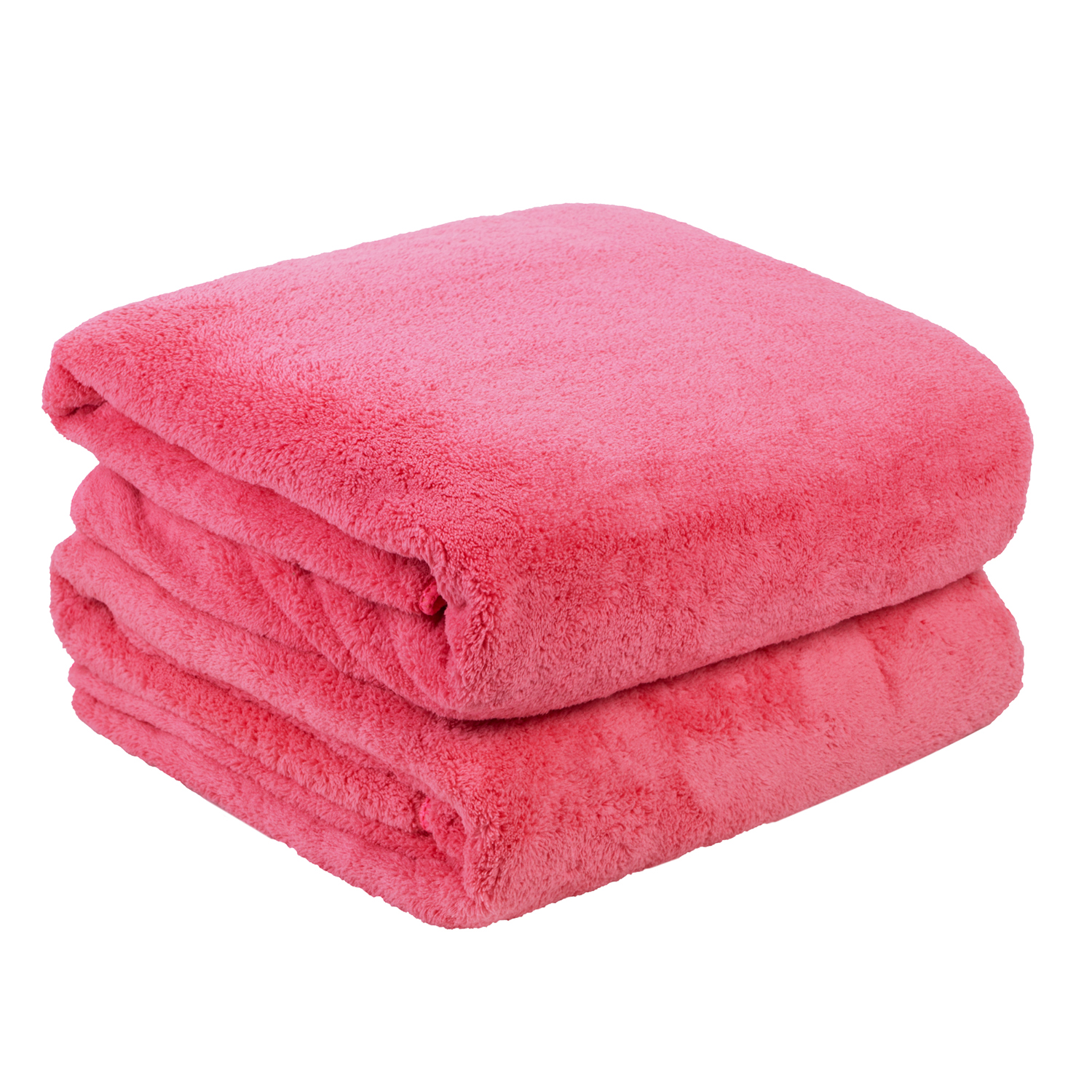 Bath Towels Soft Plush Fleece Bath Towel Set 2 Piece Solid Red 30 x 60