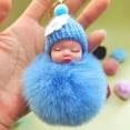thumbnail image 2 of Cadena de cuentas con forma de bola de pelo, colgante de bolso esponjoso, llavero colgante para niña, joyería de estilo adorable para niña, 2 of 6