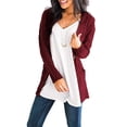 thumbnail image 5 of Hanerdun Women Sweater Cardigan Female Solid Button-Up Knit Cardigans Red M, 5 of 5