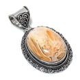 thumbnail image 2 of Plume Root Jasper Gemstone 925 Solid Sterling Silver Jewelry Pendant 2.09", 2 of 2