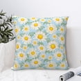 thumbnail image 4 of Pofeuu Daisies Flowers Print Double-sided plush pillowcase Square Throw Pillow Covers Pillows Cover for Living Room Bedroom Sofa Couch Cushion Cover（No pillow core）-24"x24", 4 of 7