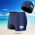 thumbnail image 4 of guisaled Jammers for Men Athletic Swim Trunks Quick Dry Compression Square Leg Swim Brief Swimsuit with Swimming Cap, 4 of 7