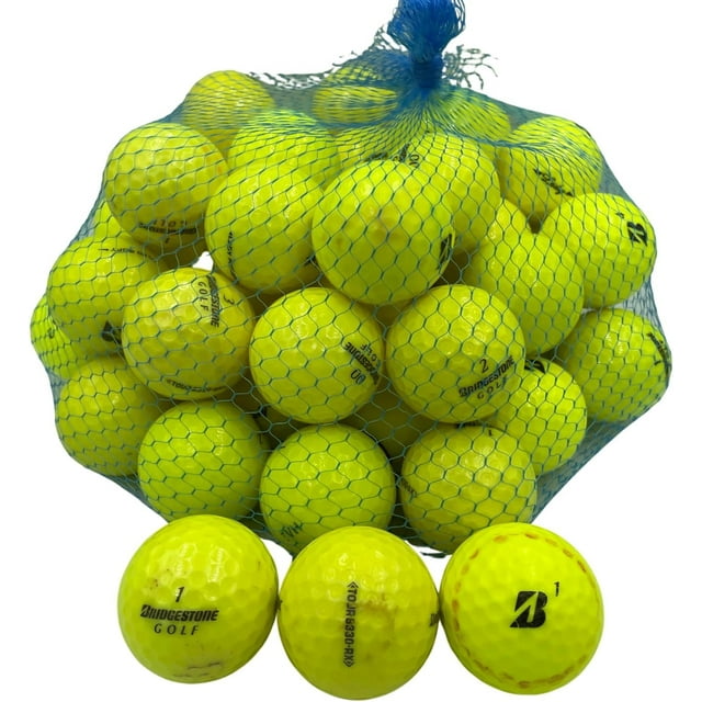 Golf Ball Planet - Balles de Golf Recyclées Bridgestone Mix (Lot de 50, 3A/bon, Jaune)