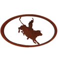 thumbnail image 1 of Bullrider Oval Metal Wall Art - Rust Patina, 1 of 1
