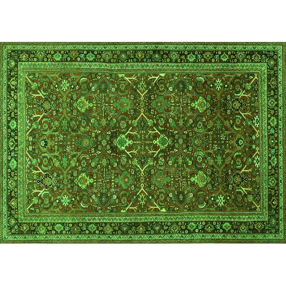 Ahgly Company Indoor Rectangle Persian Green Traditional Area Rugs, 8' x 12'