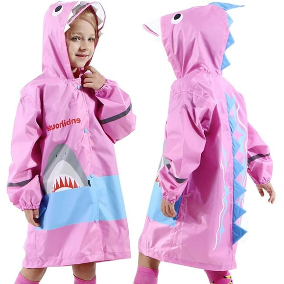 Muddy Buddy Kids Rain Coat Waterproof Rain Poncho Unisex Shark Shape Raining Coat for Boys and Girls