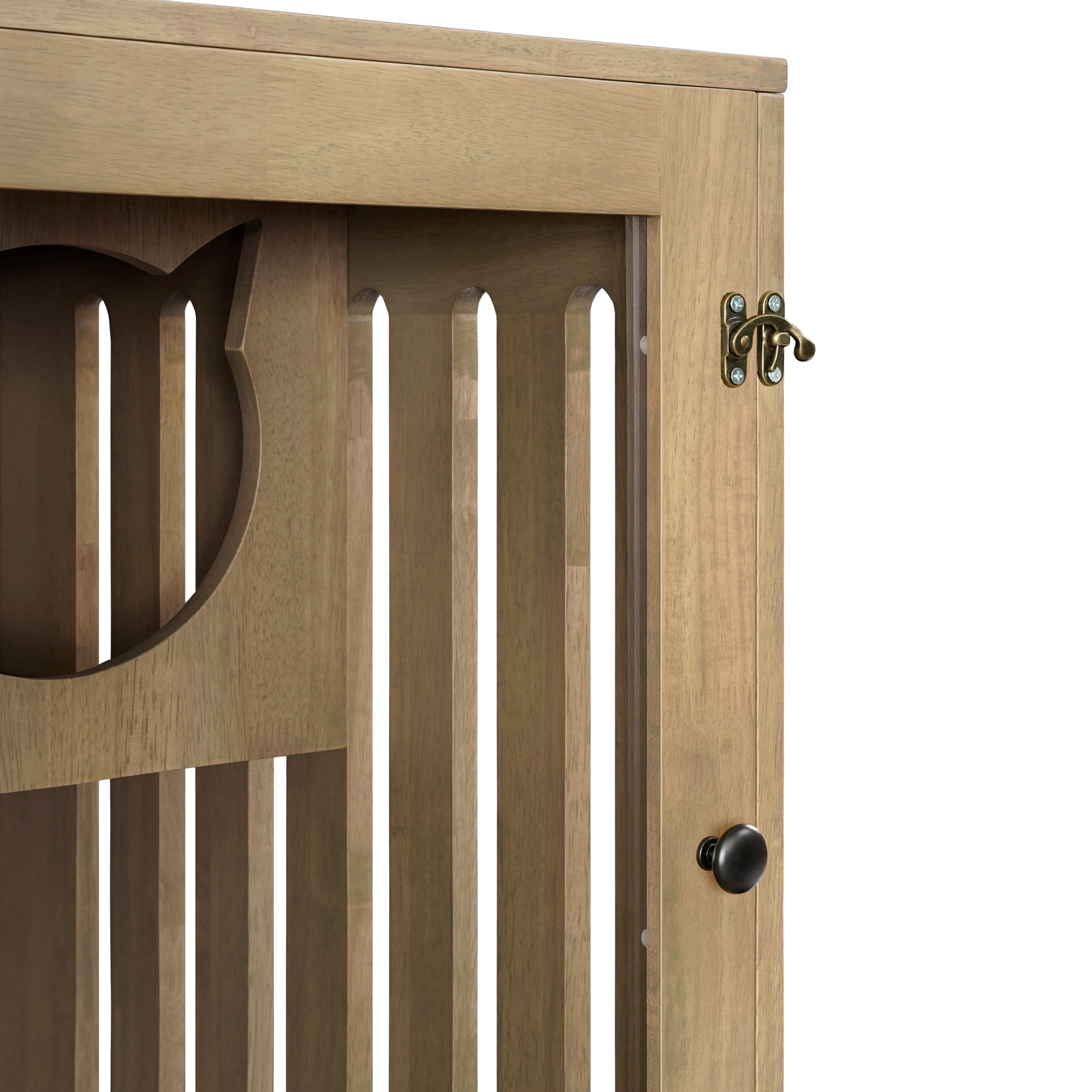 Christopher Knight Home Cat House Cabinet with Wheels & Door, Ventilated Indoor Pet Condo, Natural Beech