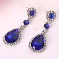 thumbnail image 4 of tasrioml Party Fashion Women Shiny Rhinestone Inlaid Waterdrop Long Dangle Stud Earrings, 4 of 8
