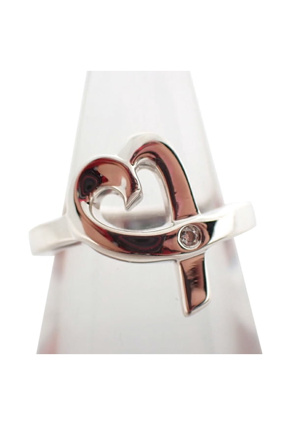 Pre-Owned TIFFANY & Co. 925 Loving Heart Diamond Ring, Size 10
