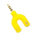 thumbnail image 2 of U Shape 3.5mm Audio Adapter Splitter Plug Mobile Phone Earphones Splitter Earphone Cable Adapter Workhe, 2 of 4