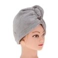thumbnail image 3 of Microfiber Fast Drying Towel Turban Towel Wrap Bath Spa Head Cap Hat Gray, 3 of 10