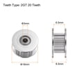 thumbnail image 2 of Uxcell 2pcs 2GT Idler Pulley 20T 3mm Bore 18mm Dia. Aluminum Timing Belt for 6mm Width Belt 3D Printer, Silver Tone, 2 of 6
