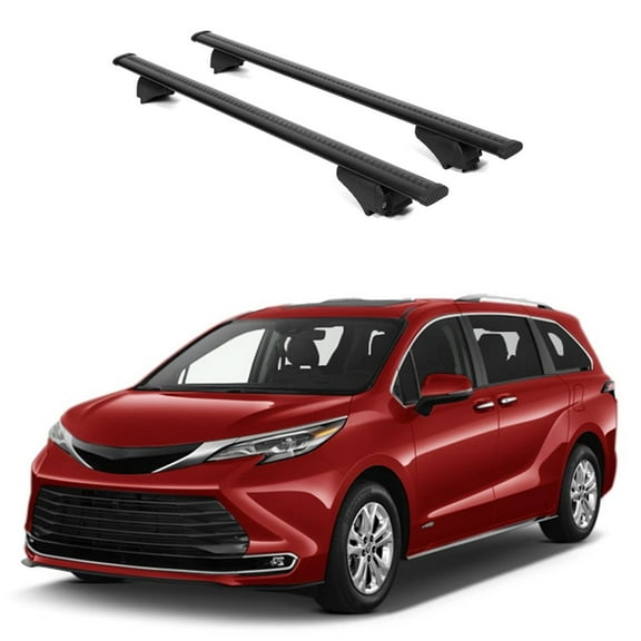 ERKUL Roof Rack Cross Bars for Toyota Sienna 2021-2025 | Aluminum Crossbars with Anti Theft Lock for Rooftop | Compatible with Raised Rails - Black